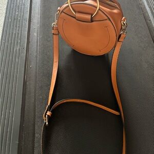 Round Tan Crossbody Bag